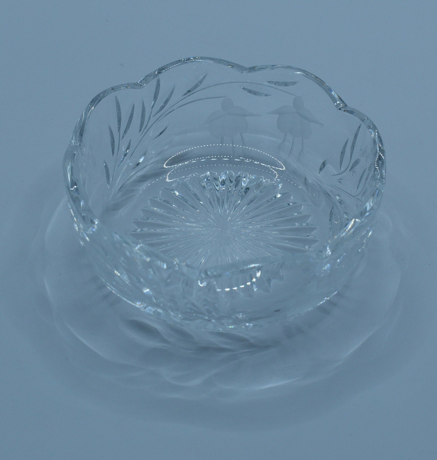 Stuart Crystal "Cascade" small bowl/dish. Trinket dish. Scollaped rim.
