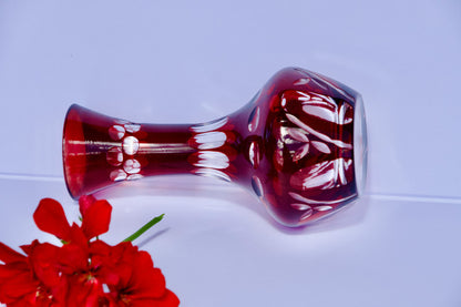 Bohemian Flashed Ruby Glass Vase