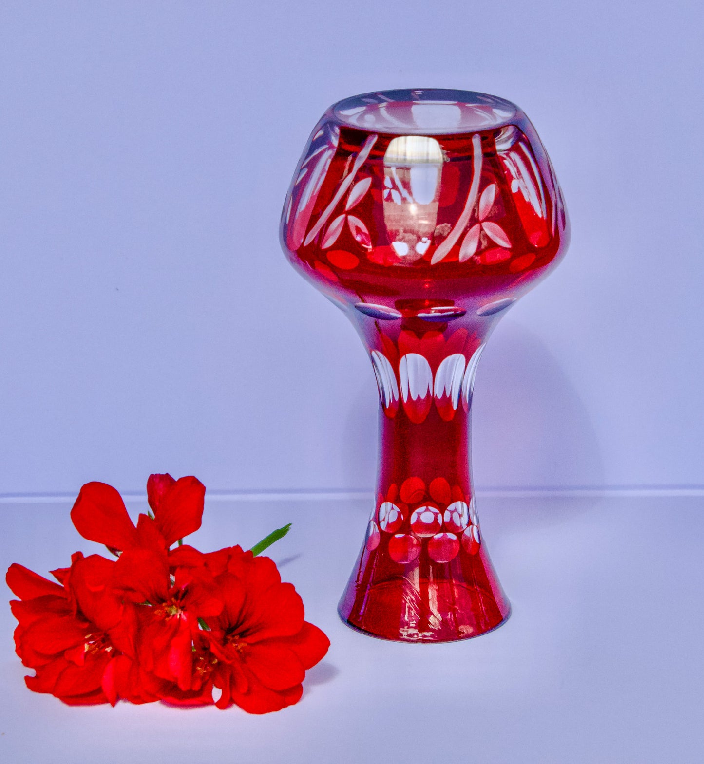 Bohemian Flashed Ruby Glass Vase