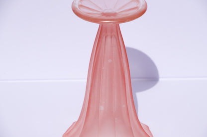 Rare art deco 1930's walther & sohne salmon pink trafalgar glass vase