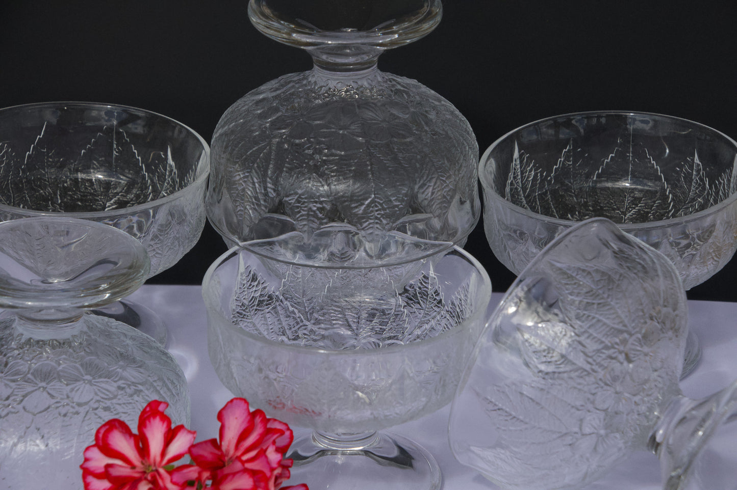 Vintage Hoya Dessert/Cocktail Embossed Glasses