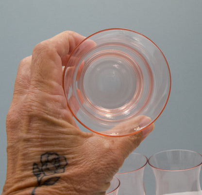 Beautiful Pink Depression Glass Tumblers