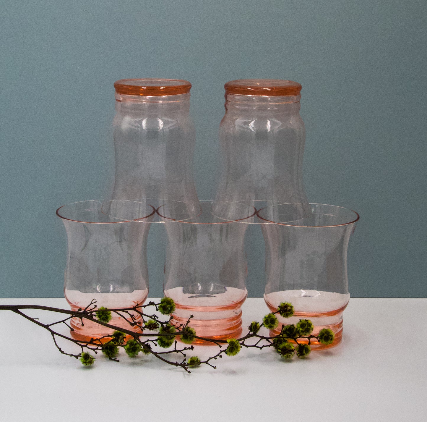 Beautiful Pink Depression Glass Tumblers