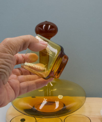 Polish Made Amber Decanter and Glasses