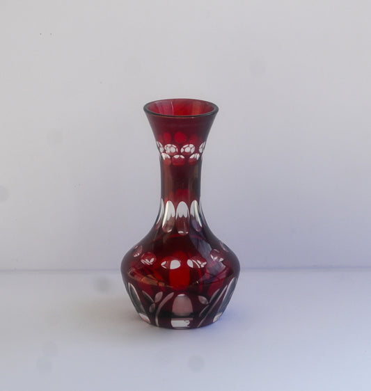 Bohemian Flashed Ruby Glass Vase