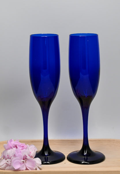 Vintage Libbey Cobalt Champagne Flutes