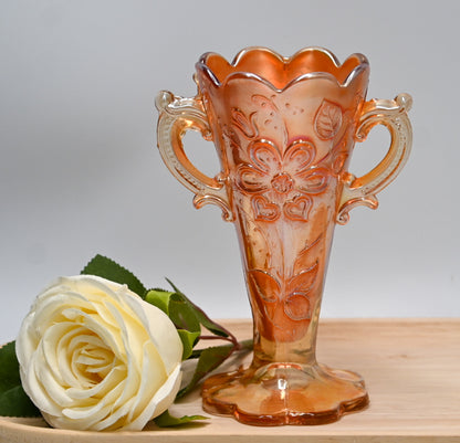 Vintage Carnival Glass Mary-Anne Dugan Marigold Vase