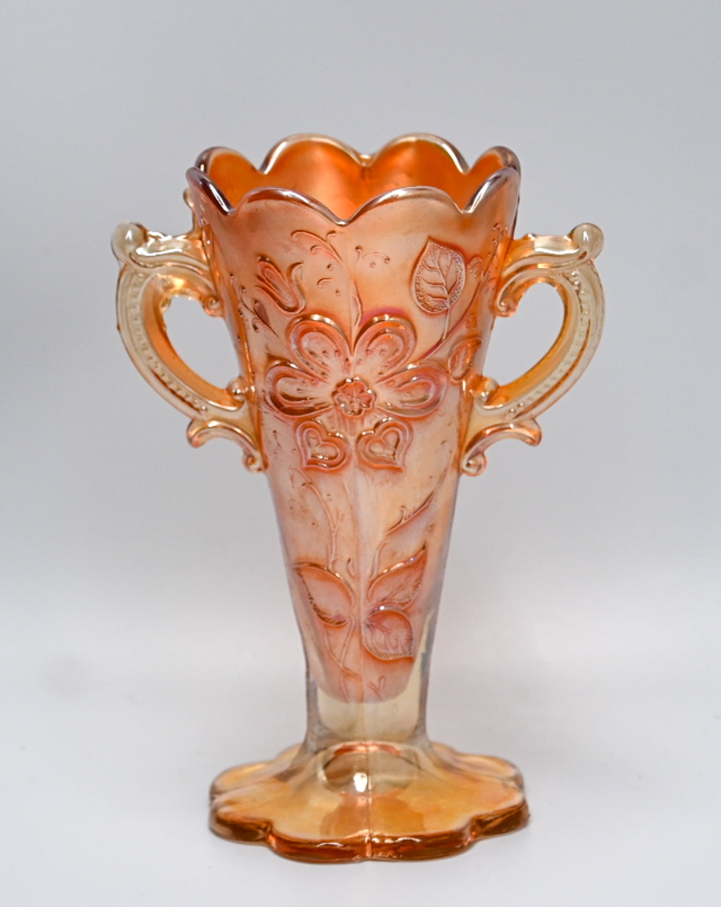 Vintage Carnival Glass Mary-Anne Dugan Marigold Vase