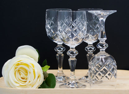 Bohemian Fine Cut Crystal Sherry/Port Glasses