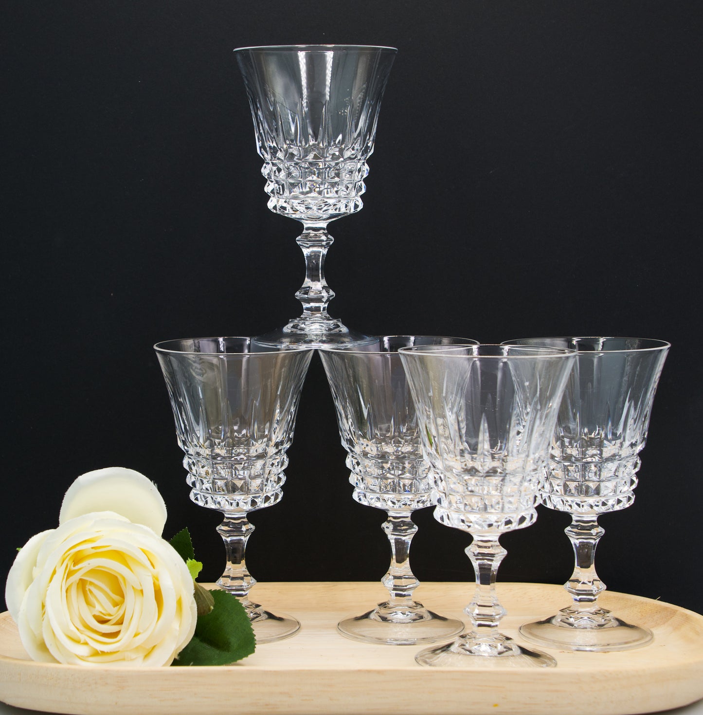 W.M.Dalton French Lead Crystal Wine Glasses