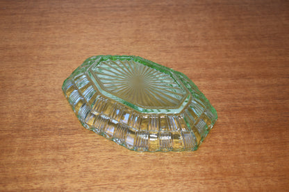 Vintage Green Depression glass dish.