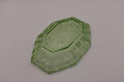 Vintage Green Depression glass dish.