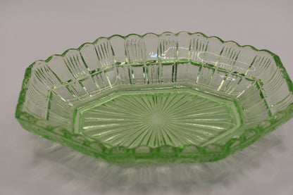 Vintage Green Depression glass dish.