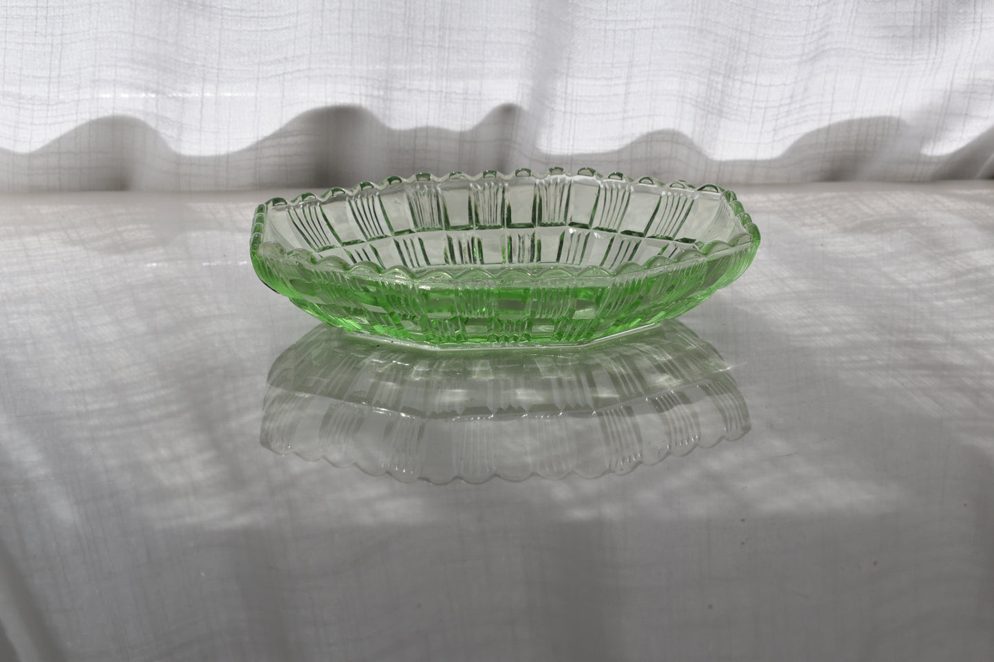 Vintage Green Depression glass dish.