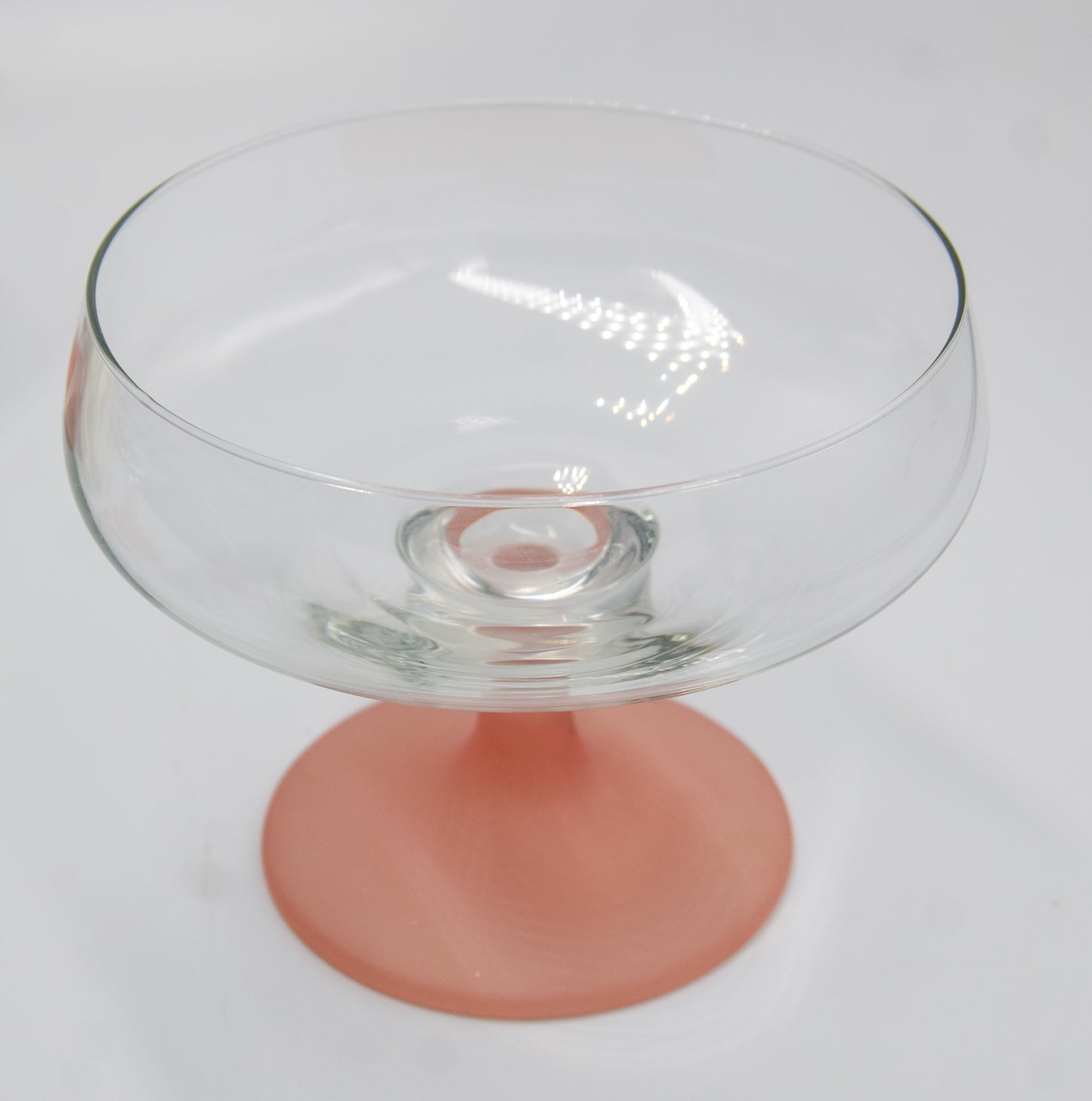 Vintage Froshed Pink Stemmed Champagne Coupes/Cocktail Glasses/Sweets Bowl