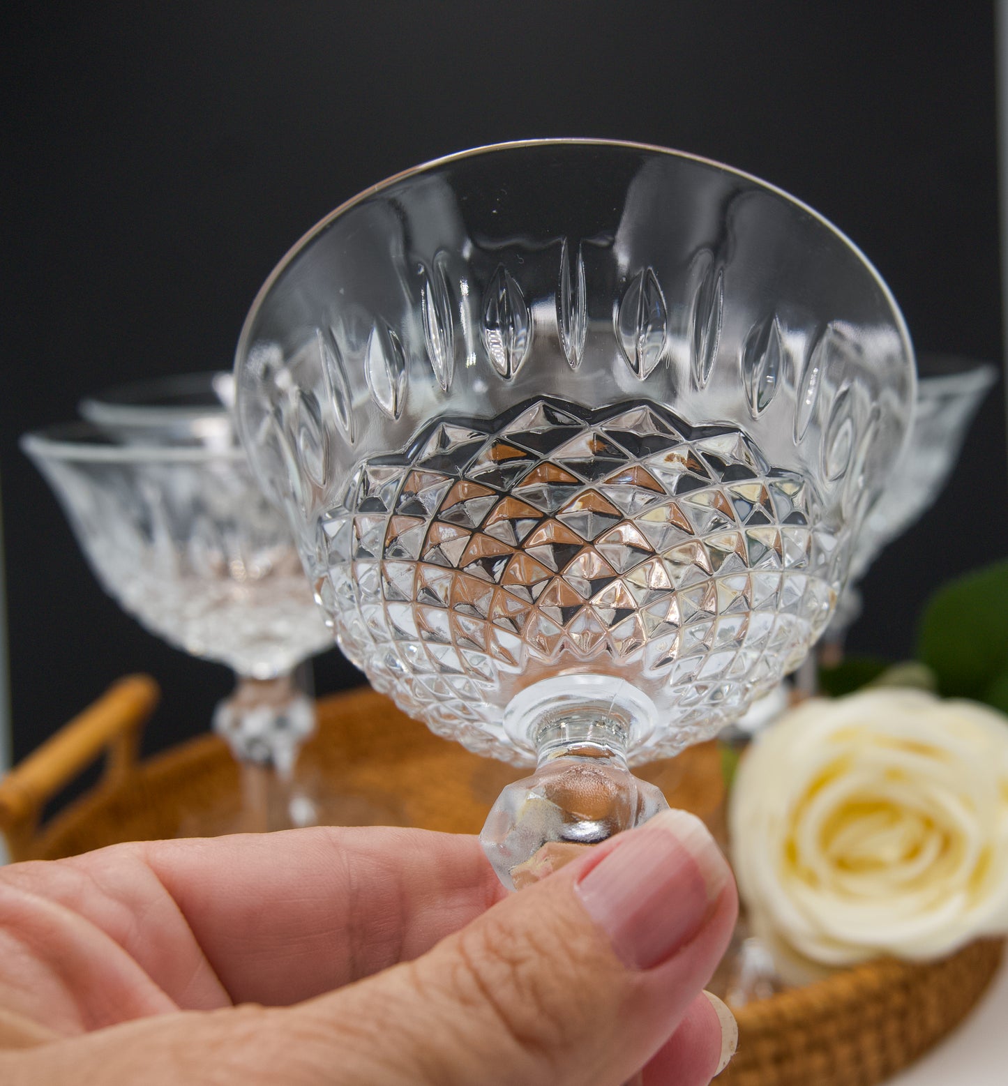 Stunning Vintage Champagne Coupes