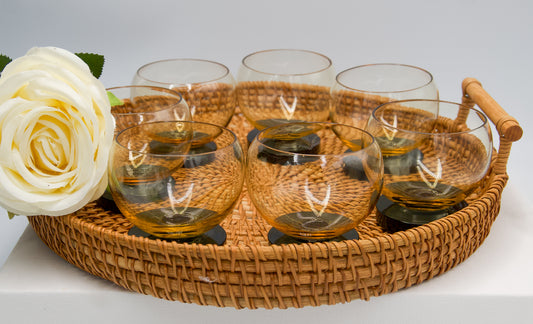 Black Based Amber Liqueur Glasses