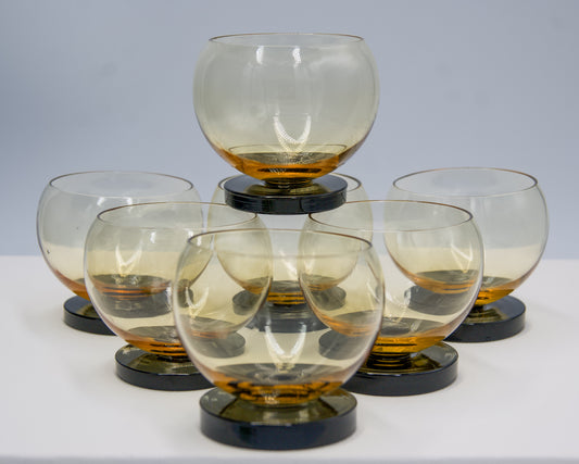 Black Based Amber Liqueur Glasses