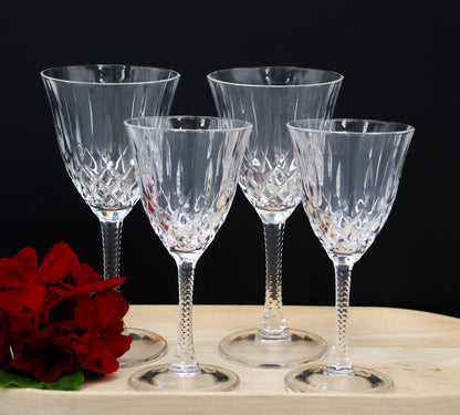 Italian made Crystal Glasses 2 Wine+ 2 Sherry Glasses