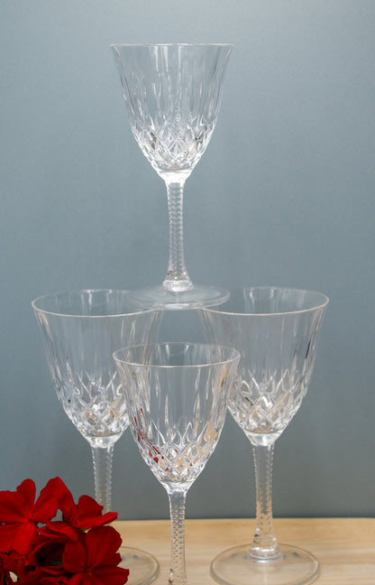 Italian made Crystal Glasses 2 Wine+ 2 Sherry Glasses