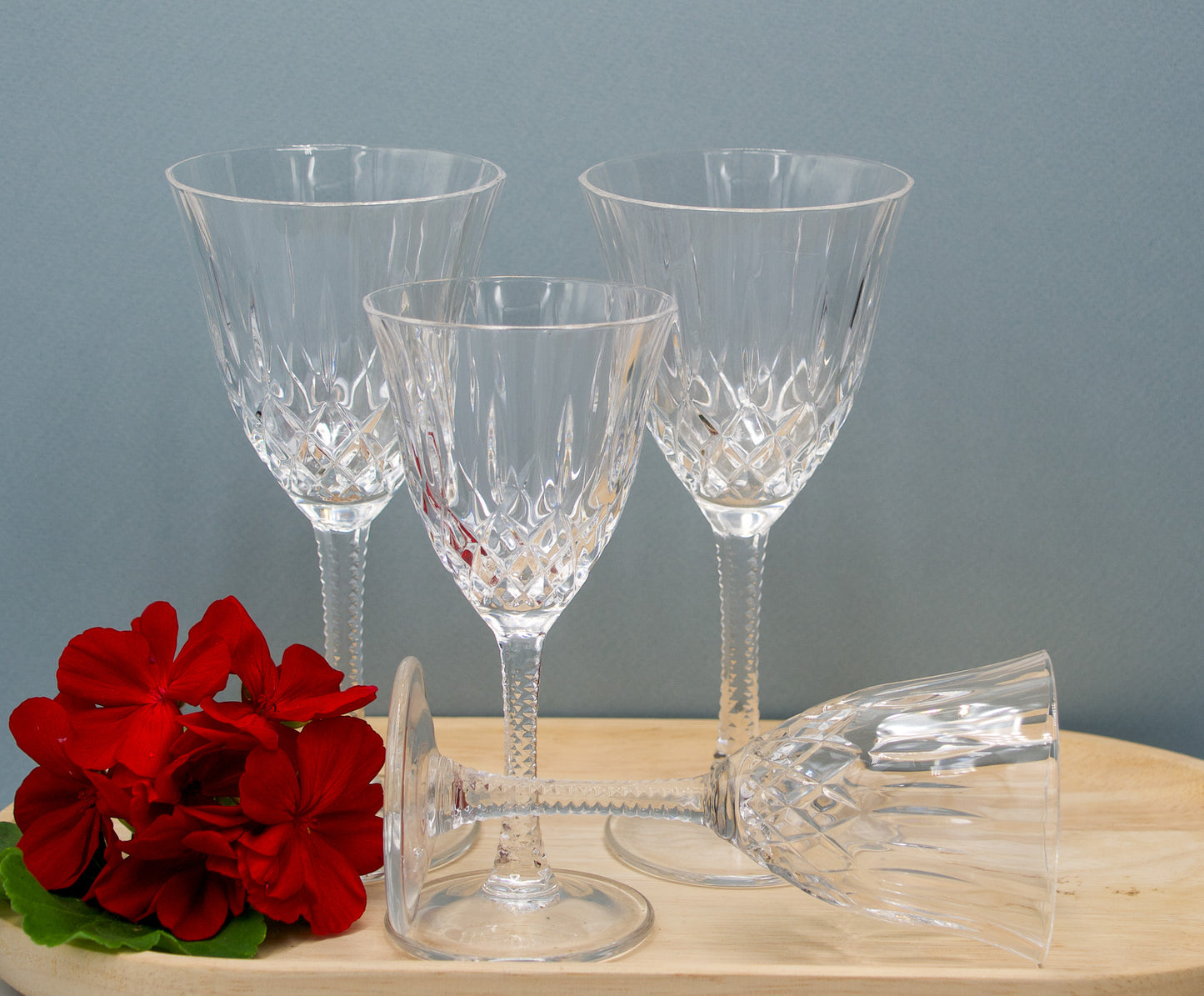 Italian made Crystal Glasses 2 Wine+ 2 Sherry Glasses