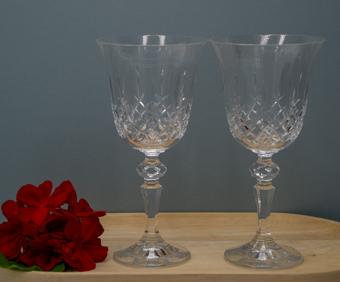 Bohemian Crystal Large Wine Glasses