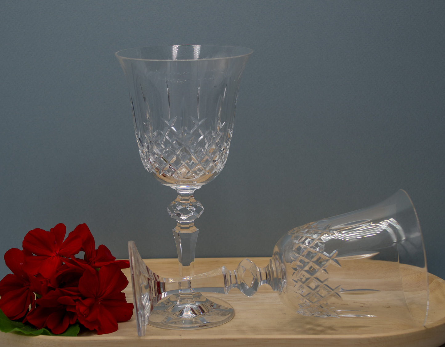 Bohemian Crystal Large Wine Glasses