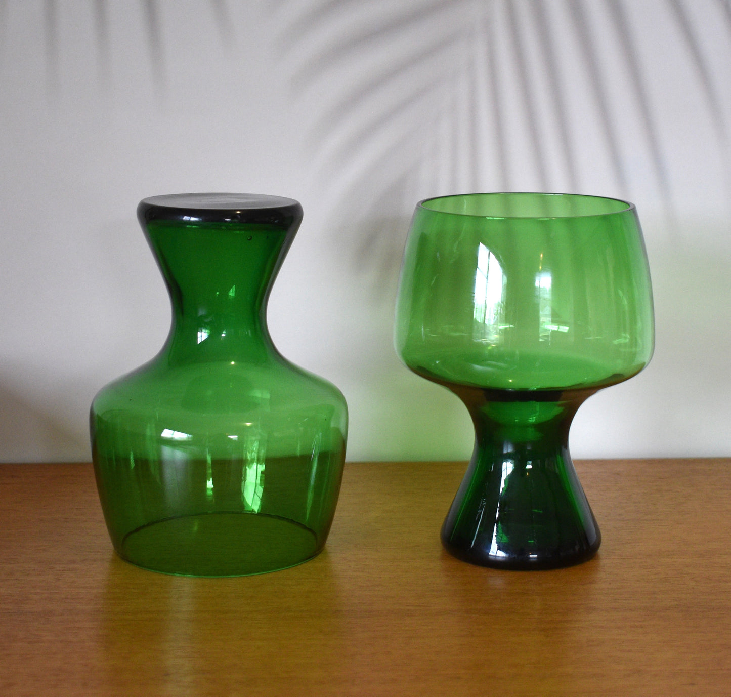 Green Glass goblets. Beer Stein. Cocktail glass. Emerald green glass Vase. ONE ONLY