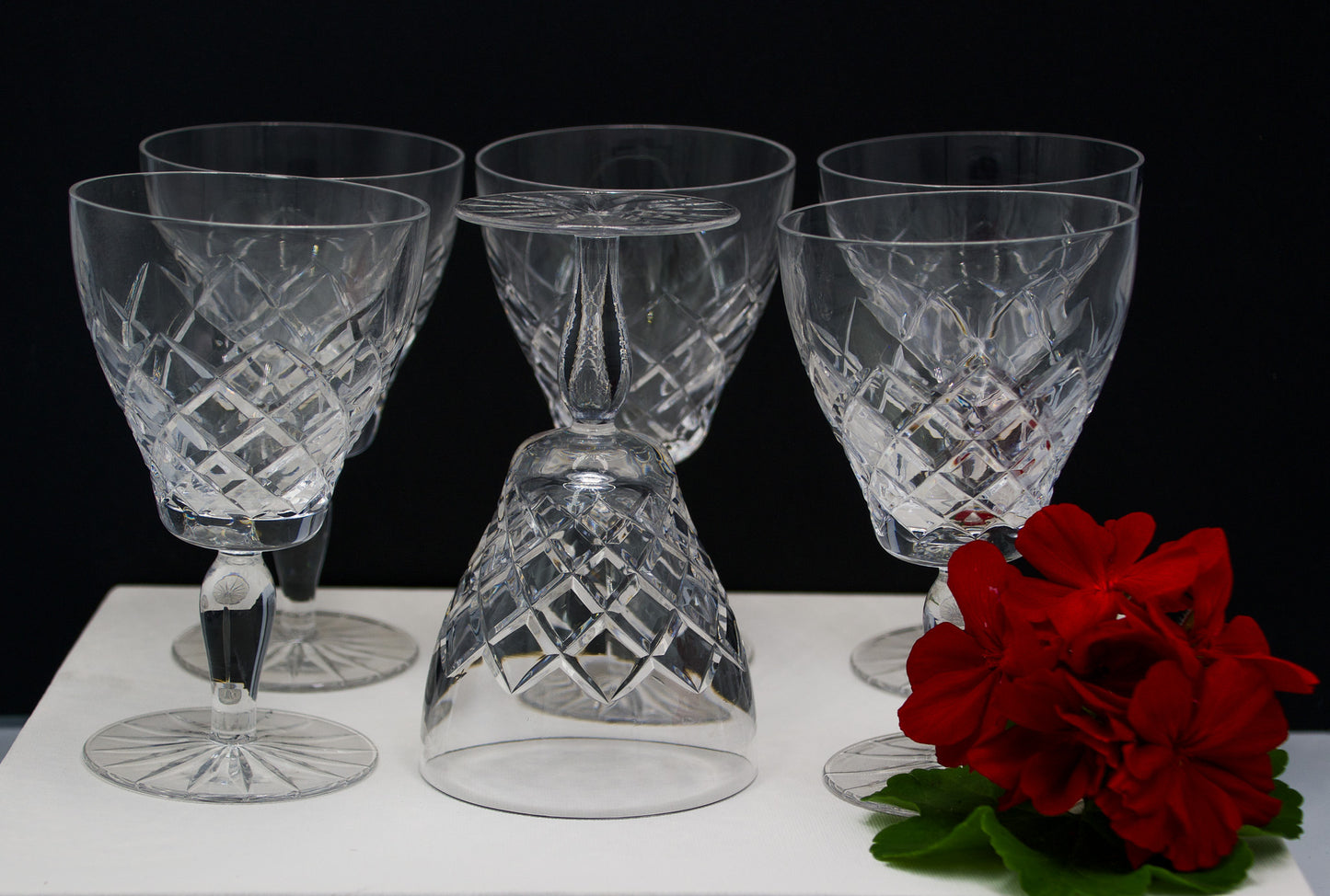 Bohemian Crystal  Wine /Water Glasses