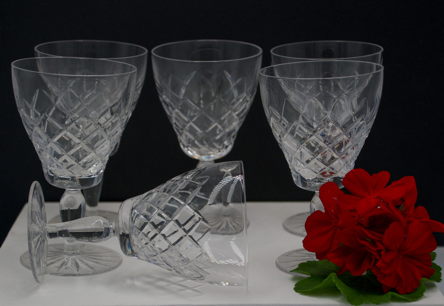 Bohemian Crystal  Wine /Water Glasses