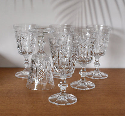 Vintage Royal Crystal Rock "London" Water Goblets. Set of 6