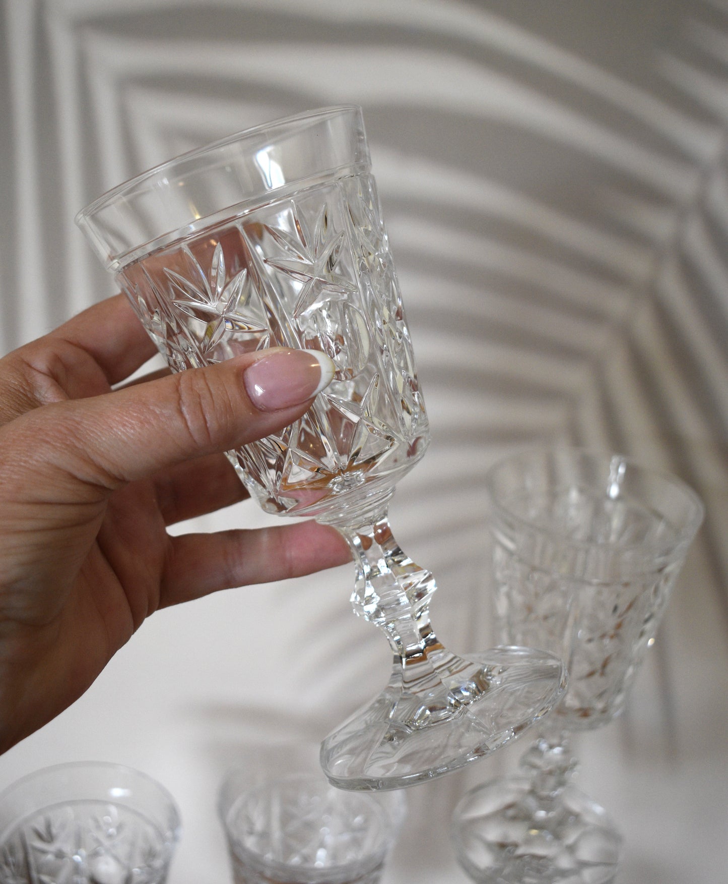 Vintage Royal Crystal Rock "London" Water Goblets. Set of 6