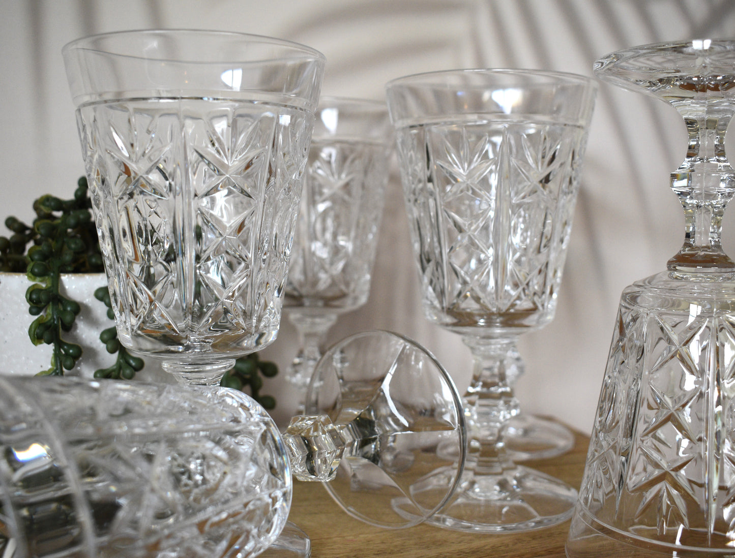 Vintage Royal Crystal Rock "London" wine glass. Set of 6