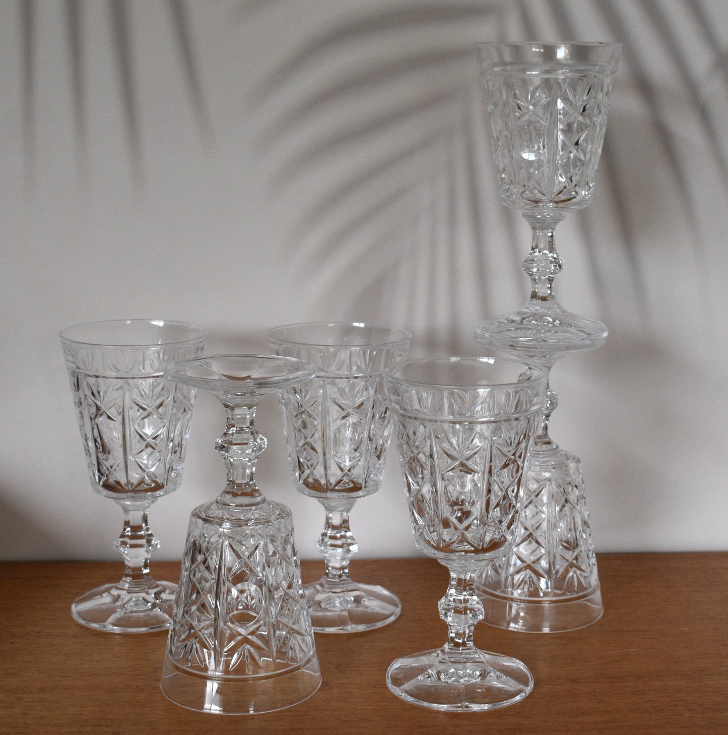 Vintage Royal Crystal Rock "London" wine glass. Set of 6