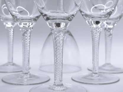 Bohemia "Belaire" Claret Wine Glasses Set of 6 Vintage Air Twist Stem Elegant Barware. By BOHEMIA CRYSTAL-CRYSTALEX