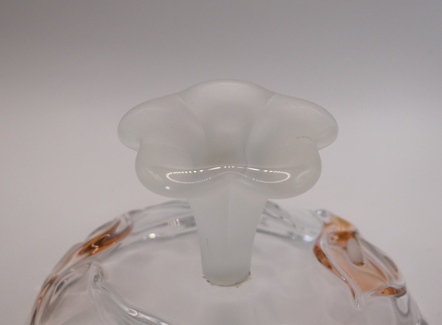 Vintage Frosted Footed Cake Stand/Serving Platter. Calla Lilly and leaf design