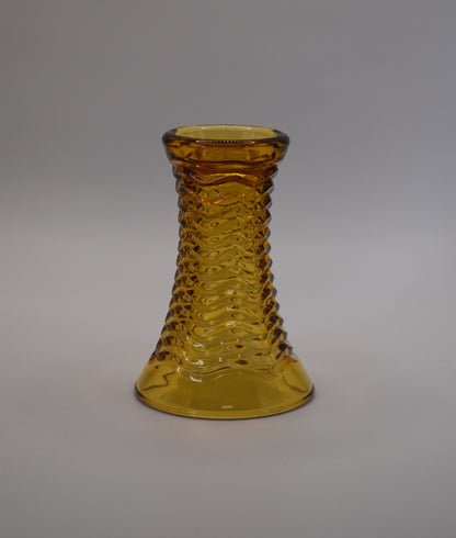 Vintage Amber Glass Vase. Crown Crystal Glass "Waverley" Design. Bud Vase.