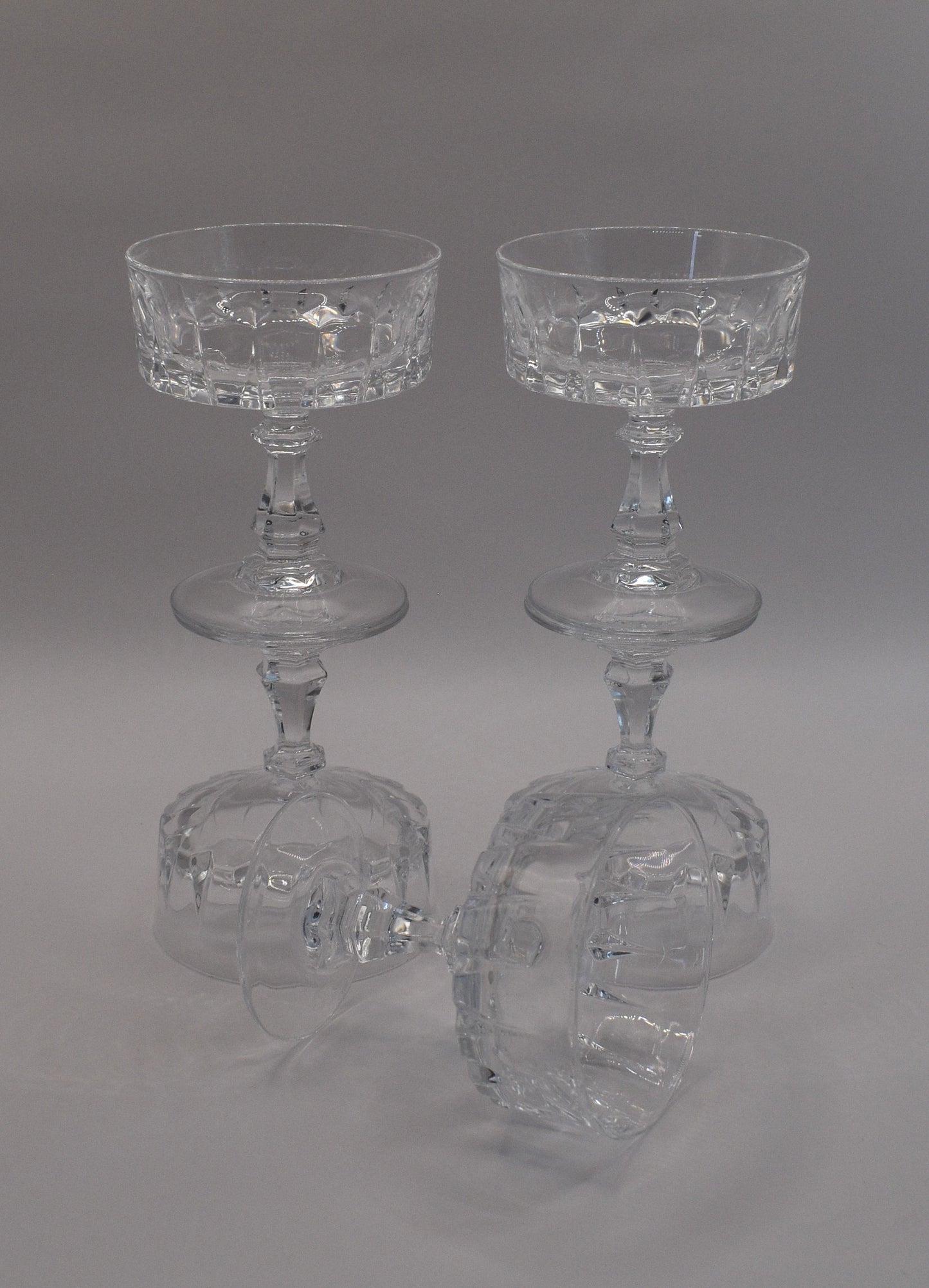 Vintage Liqueur Cocktail Coupes "LOUVRE" by Cristal D'Arques-Durand. Set of 5