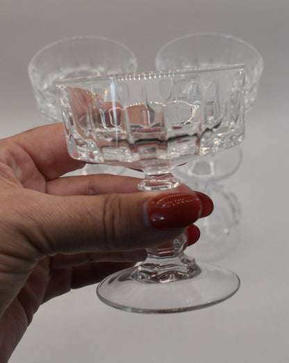 Vintage Liqueur Cocktail Coupes "LOUVRE" by Cristal D'Arques-Durand. Set of 5