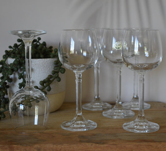 Vintage Bohemia "ISABELLE" by Crystal-Crystalex - Cordial Glasses with multi faceted stem. Set of 6