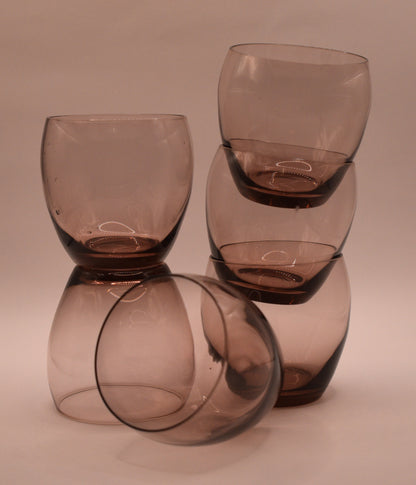 Purple Roly Poly, low ball tumbler. Set of 6