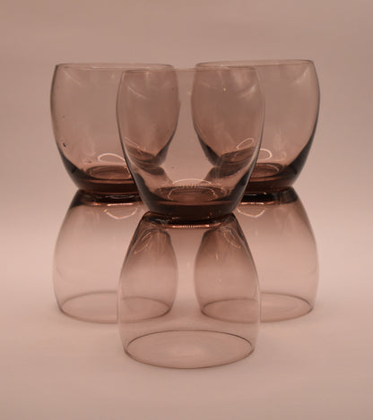 Purple Roly Poly, low ball tumbler. Set of 6