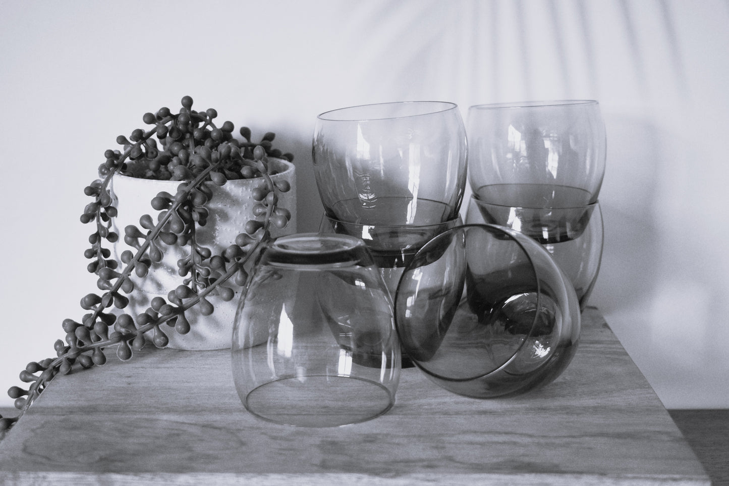 Purple Roly Poly, low ball tumbler. Set of 6