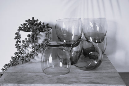 Purple Roly Poly, low ball tumbler. Set of 6