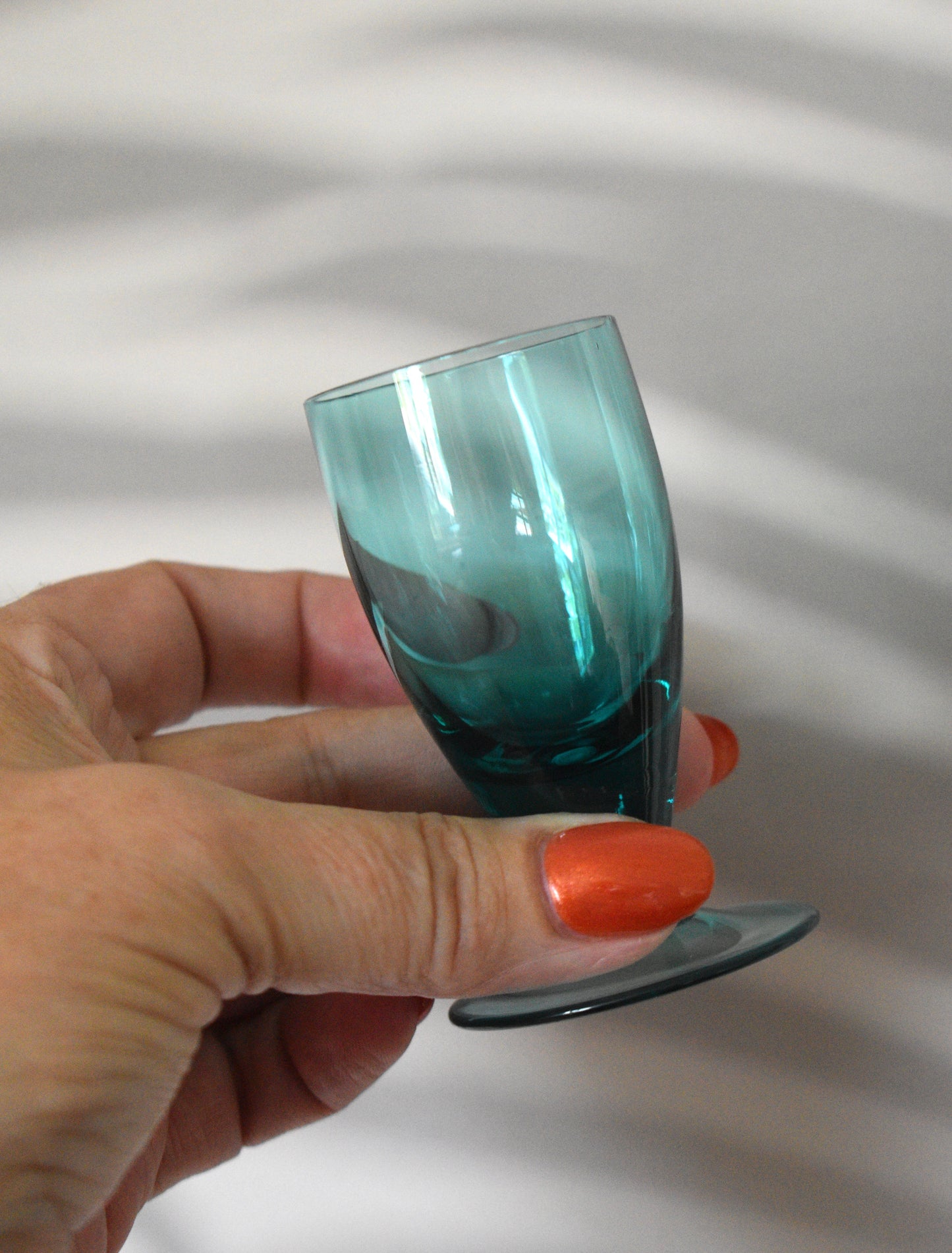 Teal coloured Liqueur/Shot glasses. Set of 4