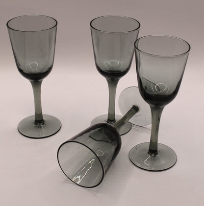 Smokey Grey Liqueur/Port/Sherry Glasses. Set of 4