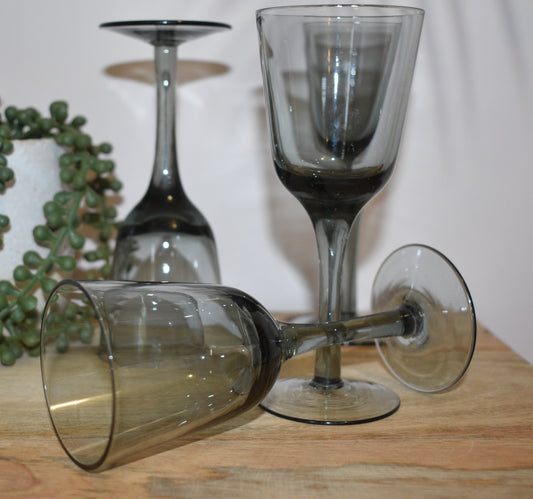 Smokey Grey Liqueur/Port/Sherry Glasses. Set of 4