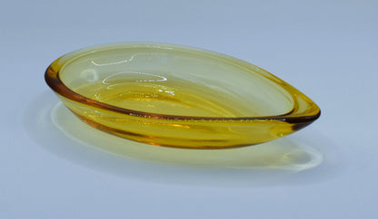 Vintage Sasaki Japaness Glass Bowls. Amber Glass. Tear Drop shape. Set of 5