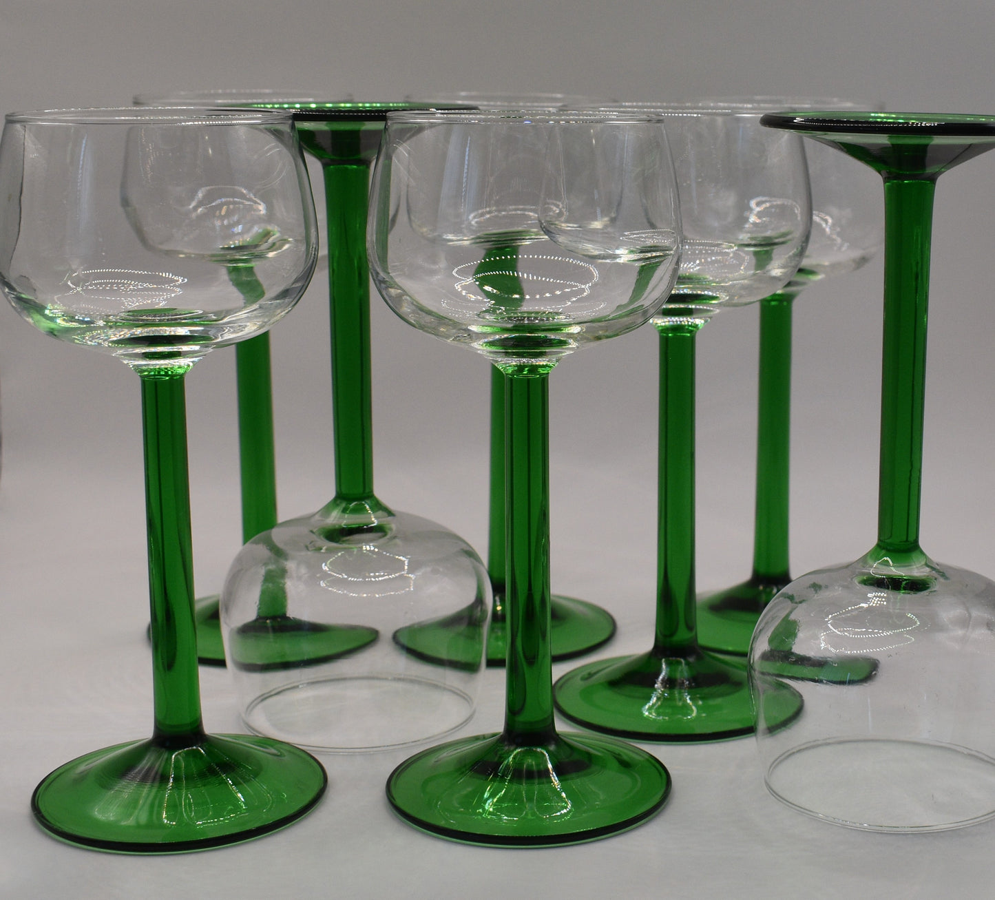 Emerald Green Stem Luminarc Wine Glasses Set of 8