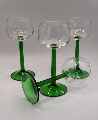 Emerald Green Stem Luminarc Wine Glasses Set of 8